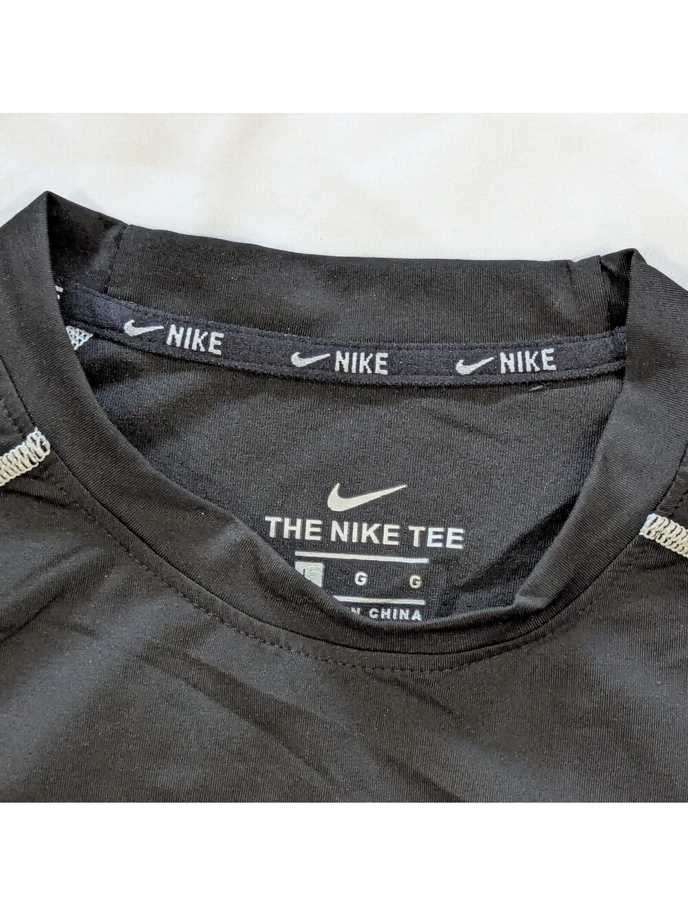 Nike Pro Women's Compression Shirt Black White Swoosh L NWOT Athletic Tagless